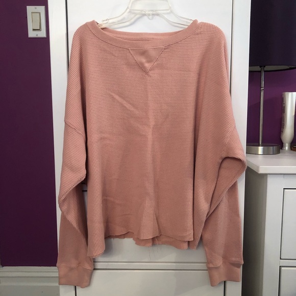 Women’s Cropped Waffle Long Sleeve - L - Picture 1 of 8
